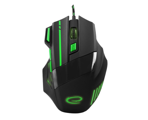 Myszka przewodowa Esperanza WOLF 7D optyczna gaming USB zielona