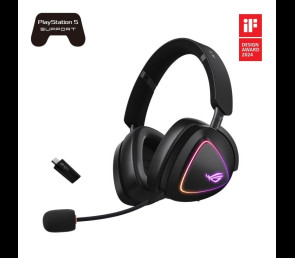 Słuchawki Asus ROG Delta II Wireless Gaming Bezprzewodowe RGB 2.4GHz
