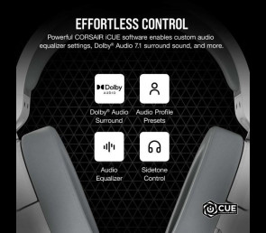 Słuchawki Corsair HS55 Surround Wired Białe dla graczy z Dolby Audio