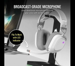 Słuchawki Corsair HS80 RGB USB Wired Gaming biały nauszne z Dolby 7.1