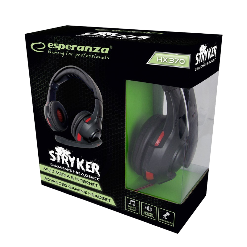Słuchawki Esperanza Stryker gaming z mikrofonem nauszne stereo Słuchawki Esperanza Stryker gaming z mikrofonem nauszne stereo