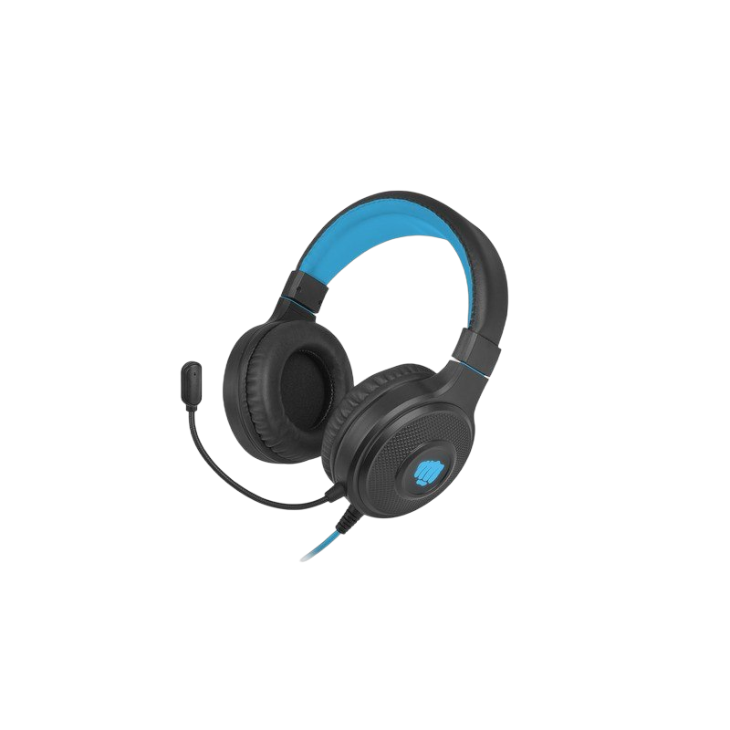 Słuchawki Fury Warhawk RGB dla graczy czarno-niebieskie z mikrofonem Słuchawki Fury Warhawk RGB dla graczy czarno-niebieskie z mikrofonem