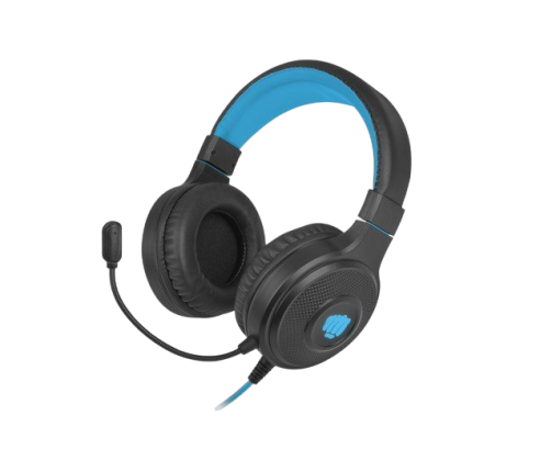 Słuchawki Fury Warhawk RGB dla graczy czarno-niebieskie z mikrofonem