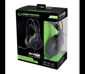 Słuchawki Gaming 5.1 Esperanza Aviator z mikrofonem nauszne czarne