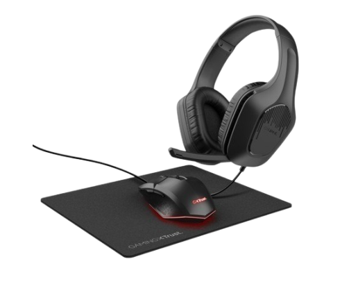 Zestaw GXT 790 3-in-1 Gaming słuchawki mysz podkładka czarny