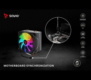 Chłodzenie CPU Vortex X2 ARGB wydajne 180W PWM z efektownym LED