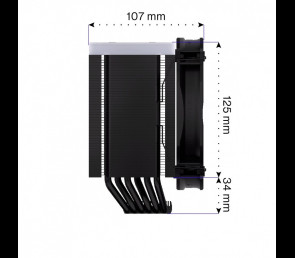 Chłodzenie procesora Fortis 5 Black ARGB ciche wydajne LED