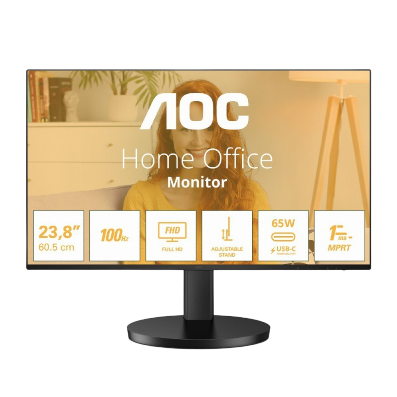 Monitor AOC 24B3CF2 23.8 FHD IPS 100Hz USB-C regulowana wysokość Monitor AOC 24B3CF2 23.8 FHD IPS 100Hz USB-C regulowana wysokość