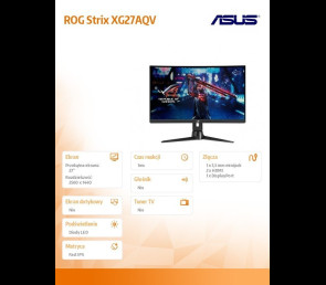Monitor Asus ROG Strix XG27AQV 27 cali FHD 170 Hz matowy szybki z IPS