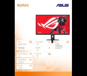 Monitor Asus ROG Strix XG27UCG 27 cali 4K 160Hz gamingowy z Fast IPS