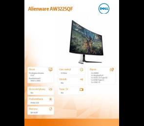 Monitor Dell Alienware AW3225QF 32 Curved OLED 4K 240Hz G-Sync gaming