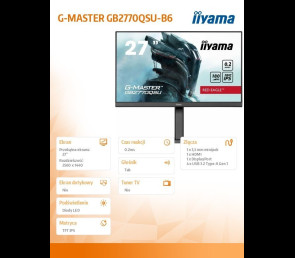 Monitor IIYAMA G-MASTER GB2770QSU 27 IPS 180Hz 0.2ms gaming WQHD