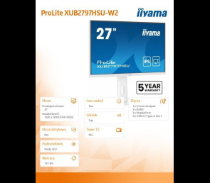 Monitor IIYAMA ProLite XUB2797HSU-W2 27 FHD IPS 100Hz z regulacją wysokości