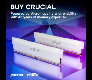 Pamięć Crucial DDR5 Pro OC 16GB 6400MHz CL38 biała z radiatorem