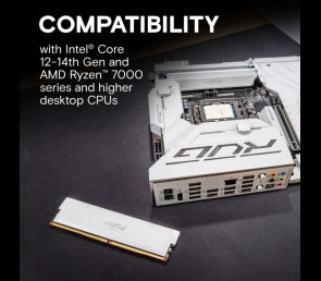 Pamięć Crucial DDR5 Pro OC 16GB 6400MHz CL38 biała z radiatorem