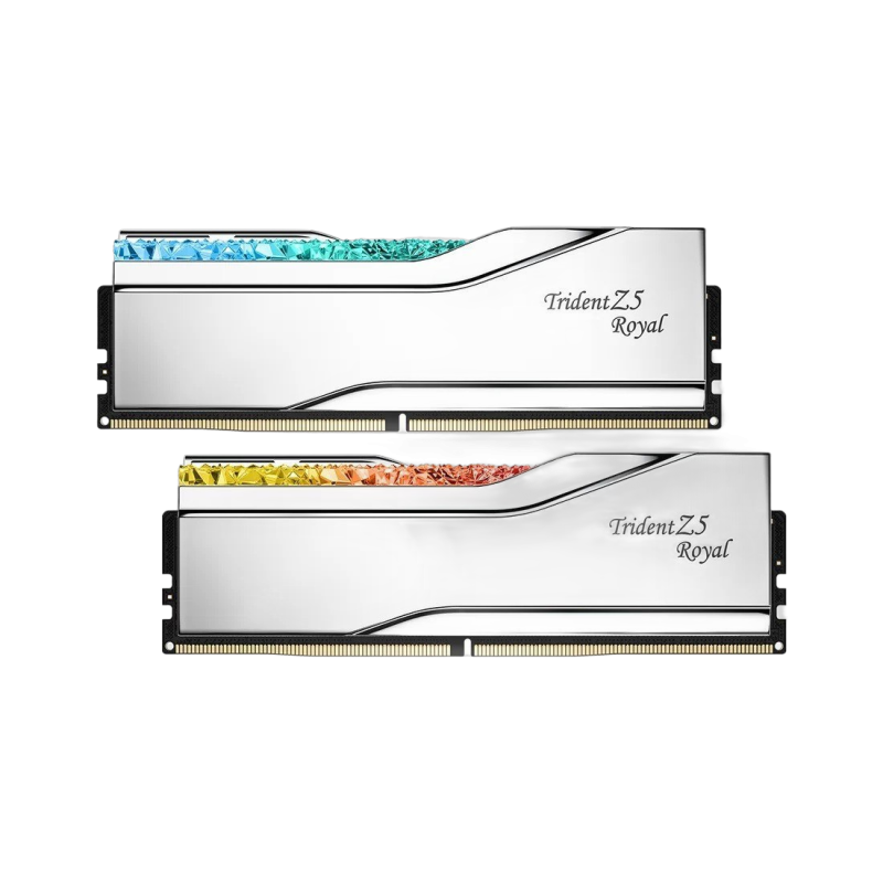 Pamięć G.SKILL DDR5 32GB 7200MHz CL34 Trident Z5 Royal RGB srebrna Pamięć G.SKILL DDR5 32GB 7200MHz CL34 Trident Z5 Royal RGB srebrna