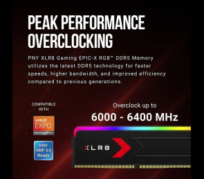 Pamięć PNY XLR8 Gaming DDR5 32GB 6000 MHz CL36 RGB wydajna