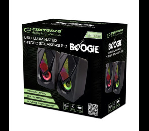 Głośnik 2.0 USB LED Rainbow Esperanza czarny wysokiej jakości