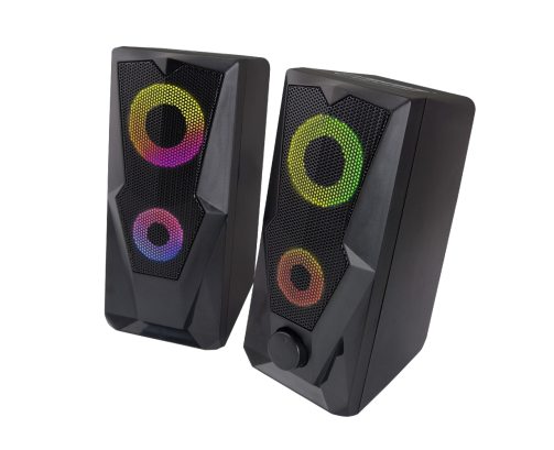 Głośnik Esperanza 2 0 LED Rainbow Czarny z USB