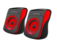 Głośniki 2.0 USB FLAMENCO czarno-czerwone stereo do komputerów