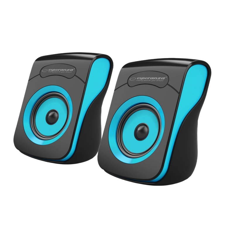Głośniki Esperanza FLAMENCO 2.0 USB czarno-niebieskie stereofoniczne Głośniki Esperanza FLAMENCO 2.0 USB czarno-niebieskie stereofoniczne