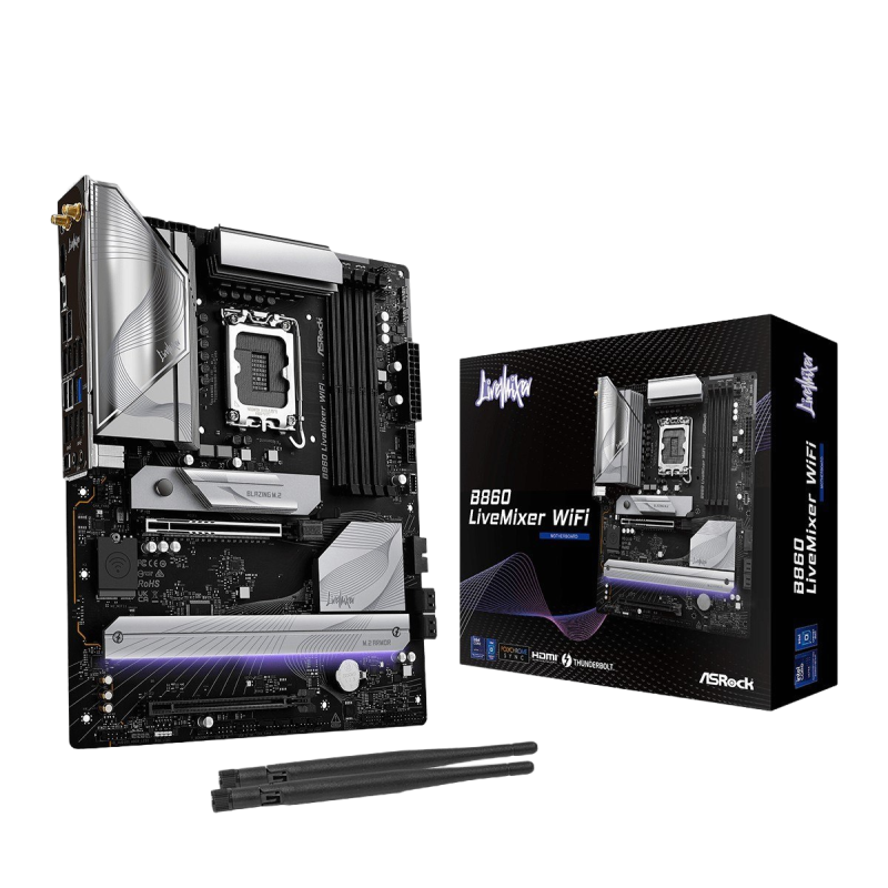 ASRock Płyta główna B860 LIVEMIXER WIFI 4DDR5 ATX wydajny ASRock Płyta główna B860 LIVEMIXER WIFI 4DDR5 ATX wydajny