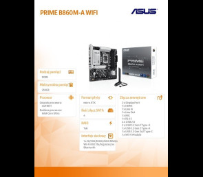 Asus PRIME B860M-A WIFI mATX DDR5 wydajna płyta główna z WiFi