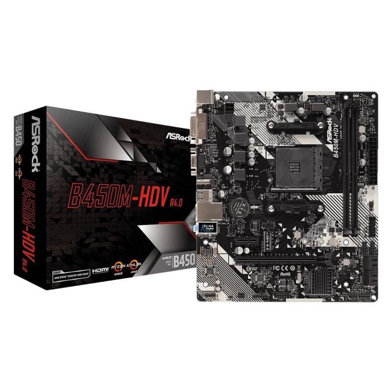 Płyta główna ASRock B450M-HDV R4.0 AM4 uATX 2DDR4 z HDMI Płyta główna ASRock B450M-HDV R4.0 AM4 uATX 2DDR4 z HDMI