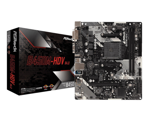 Płyta główna ASRock B450M-HDV R4.0 AM4 uATX 2DDR4 z HDMI