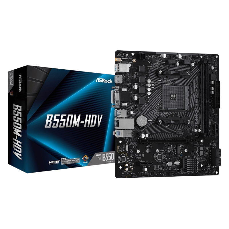 Płyta główna ASRock B550M-HDV AM4 mATX 2DDR4 HDMI DVI D-SUB Płyta główna ASRock B550M-HDV AM4 mATX 2DDR4 HDMI DVI D-SUB