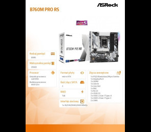 Płyta główna ASRock B760M Pro RS s1700 DDR5 mATX z PCIe 5.0 RGB