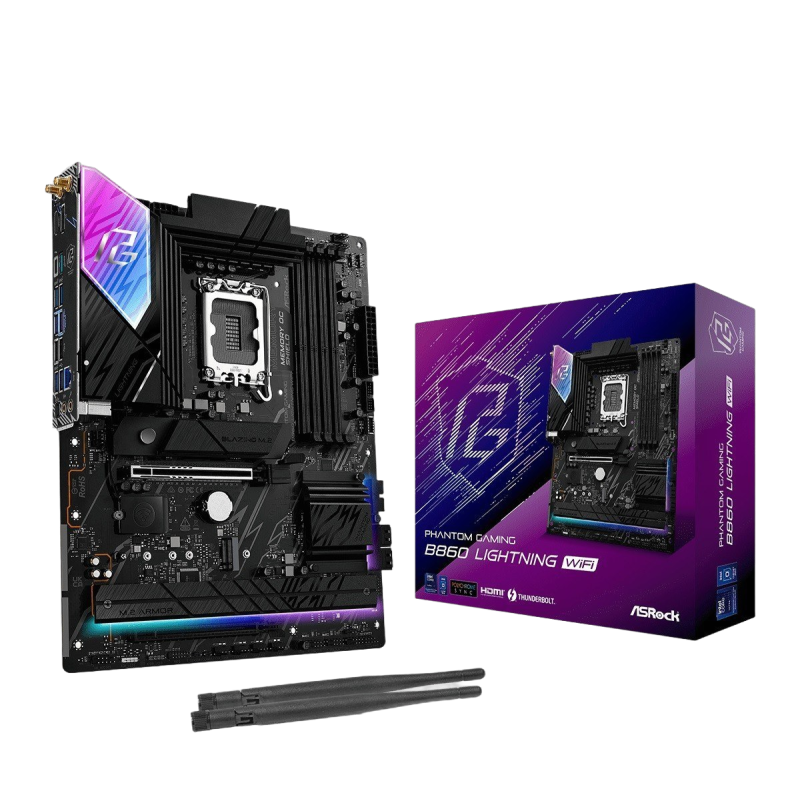 Płyta główna ASRock B860 LIGHTNING WIFI ATX 4DDR5 8933 MHz z Thunderbolt 4 Płyta główna ASRock B860 LIGHTNING WIFI ATX 4DDR5 8933 MHz z Thunderbolt 4