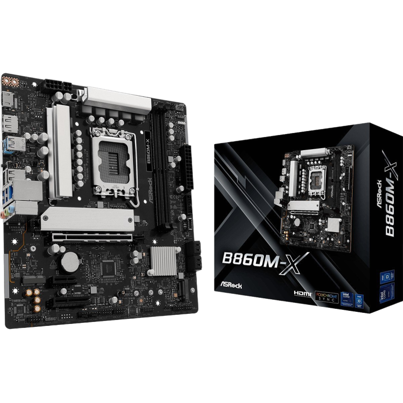 Płyta główna ASRock B860M-X mATX DDR5 9066 MHz z Dragon LAN RGB Płyta główna ASRock B860M-X mATX DDR5 9066 MHz z Dragon LAN RGB