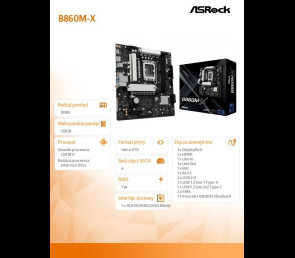 Płyta główna ASRock B860M-X mATX DDR5 9066 MHz z Dragon LAN RGB