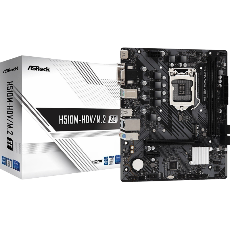 Płyta główna ASRock H510M-HDV/M.2 SE LGA1200 mATX z HDMI DDR4 3200 Płyta główna ASRock H510M-HDV/M.2 SE LGA1200 mATX z HDMI DDR4 3200