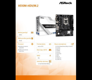 Płyta główna ASRock H510M-HDV/M.2 SE LGA1200 mATX z HDMI DDR4 3200