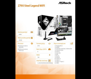 Płyta główna ASRock Z790 Steel Legend WIFI LGA1700 DDR5 ATX 6800MHz