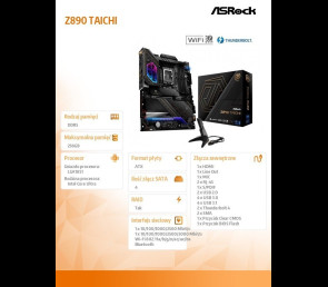 Płyta główna ASRock Z890 TAICHI ATX dla graczy z Thunderbolt 4