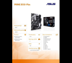 Płyta główna Asus PRIME B550-PLUS AM4 ATX z HDMI DP i M.2