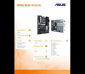 Płyta główna ASUS PRIME B660-PLUS D4 s1700 4xDDR4 ATX 4M.2 HDMI