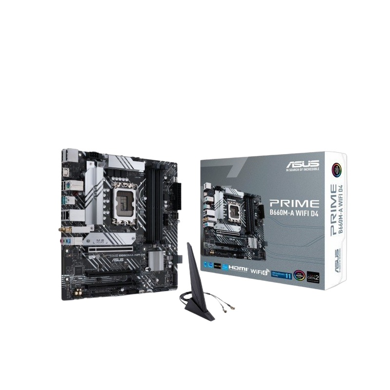 Płyta główna ASUS PRIME B660M-A WIFI D4 mATX z PCIe 4.0 i 4x DDR4 Płyta główna ASUS PRIME B660M-A WIFI D4 mATX z PCIe 4.0 i 4x DDR4