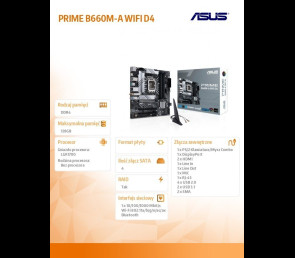 Płyta główna ASUS PRIME B660M-A WIFI D4 mATX z PCIe 4.0 i 4x DDR4