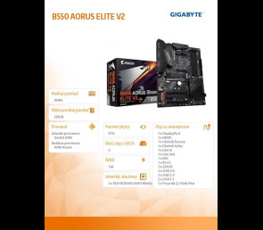 Płyta główna Gigabyte B550 AORUS ELITE V2 AM4 DDR4 ATX z HDMI DP M.2