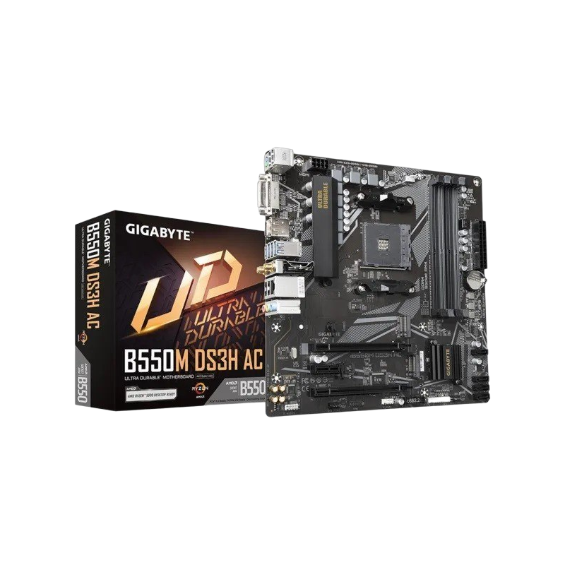 Płyta główna Gigabyte B550M DS3H AC AM4 mATX z Wi-Fi i RGB Płyta główna Gigabyte B550M DS3H AC AM4 mATX z Wi-Fi i RGB