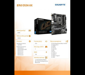 Płyta główna Gigabyte B760 DS3H AX s1700 4DDR5 ATX z WiFi 6E