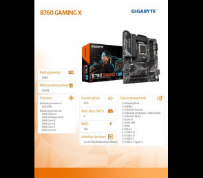 Płyta główna Gigabyte B760 GAMING X ATX 4DDR5 DP HDMI