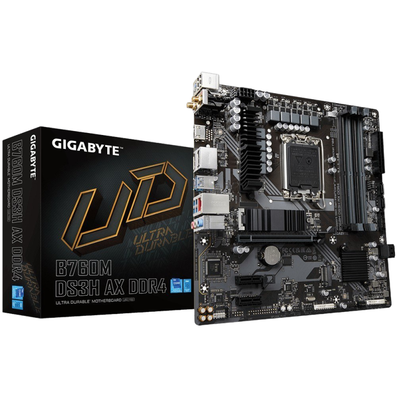 Płyta główna Gigabyte B760M DS3H AX DDR4 mATX z Wi-Fi 6E i HDMI Płyta główna Gigabyte B760M DS3H AX DDR4 mATX z Wi-Fi 6E i HDMI