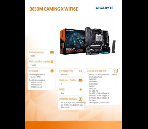 Płyta główna Gigabyte B850M GAMING X WIFI6E DDR5 Socket AM5