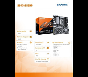 Płyta główna Gigabyte B860M D3HP Intel Core Ultra compact micro ATX