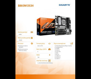 Płyta główna Gigabyte B860M DS3H micro ATX z obsługą DDR5